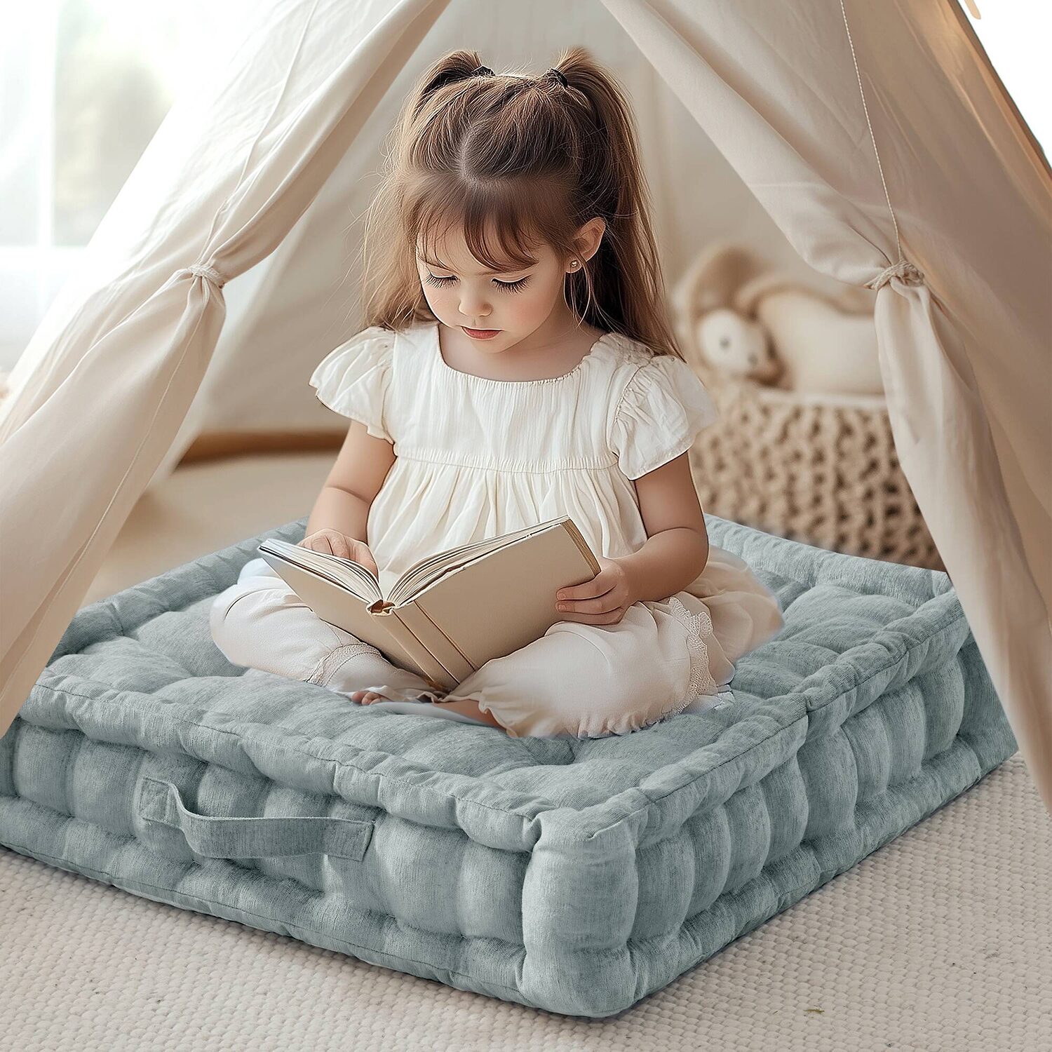 Intelligent Design Charvi Poly Chenille Square Floor Pillow