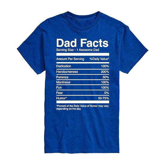 Dad Facts Mens Crew Neck Short Sleeve Regular Fit Big and Tall Graphic T-Shirt
