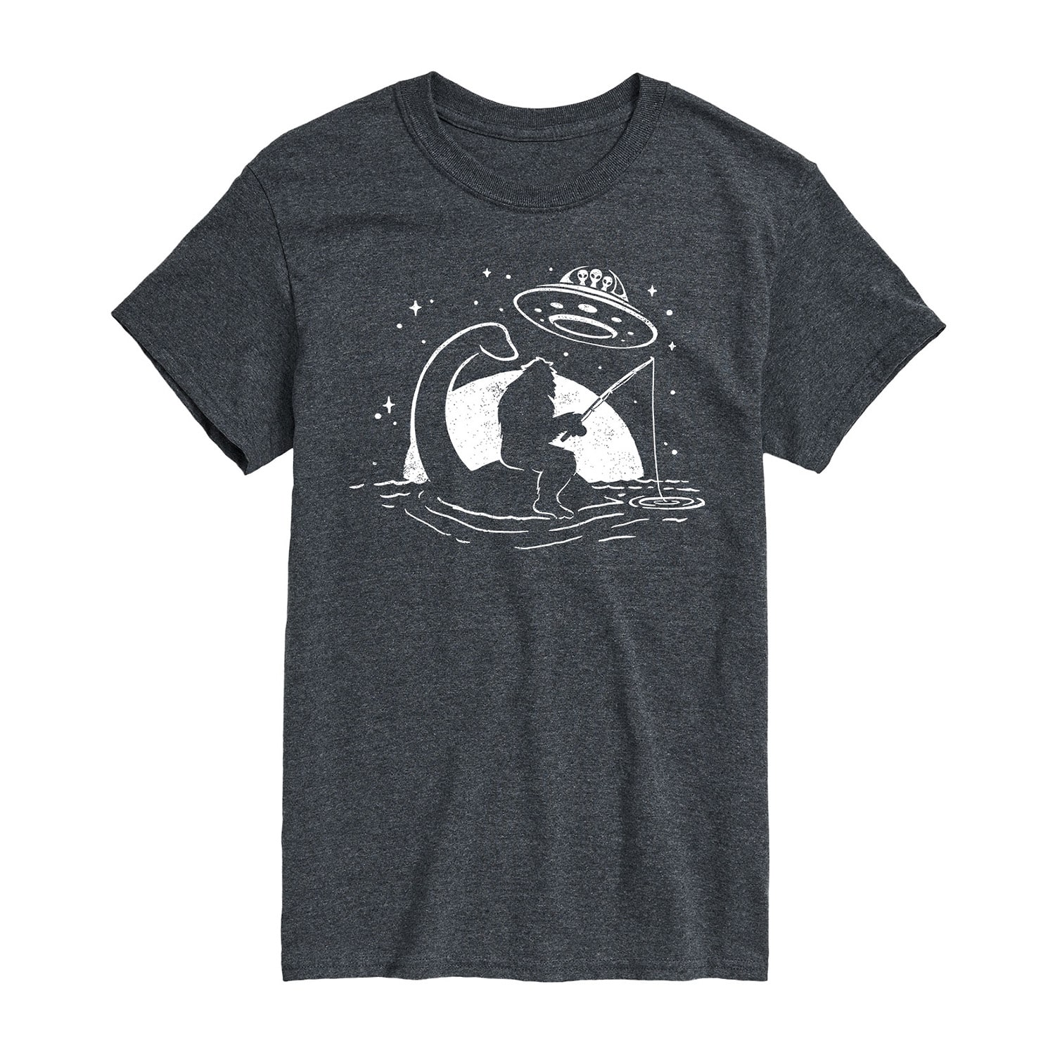 Sasquatch Nessy Ufo Mens Crew Neck Short Sleeve Regular Fit Big and Tall Graphic T-Shirt