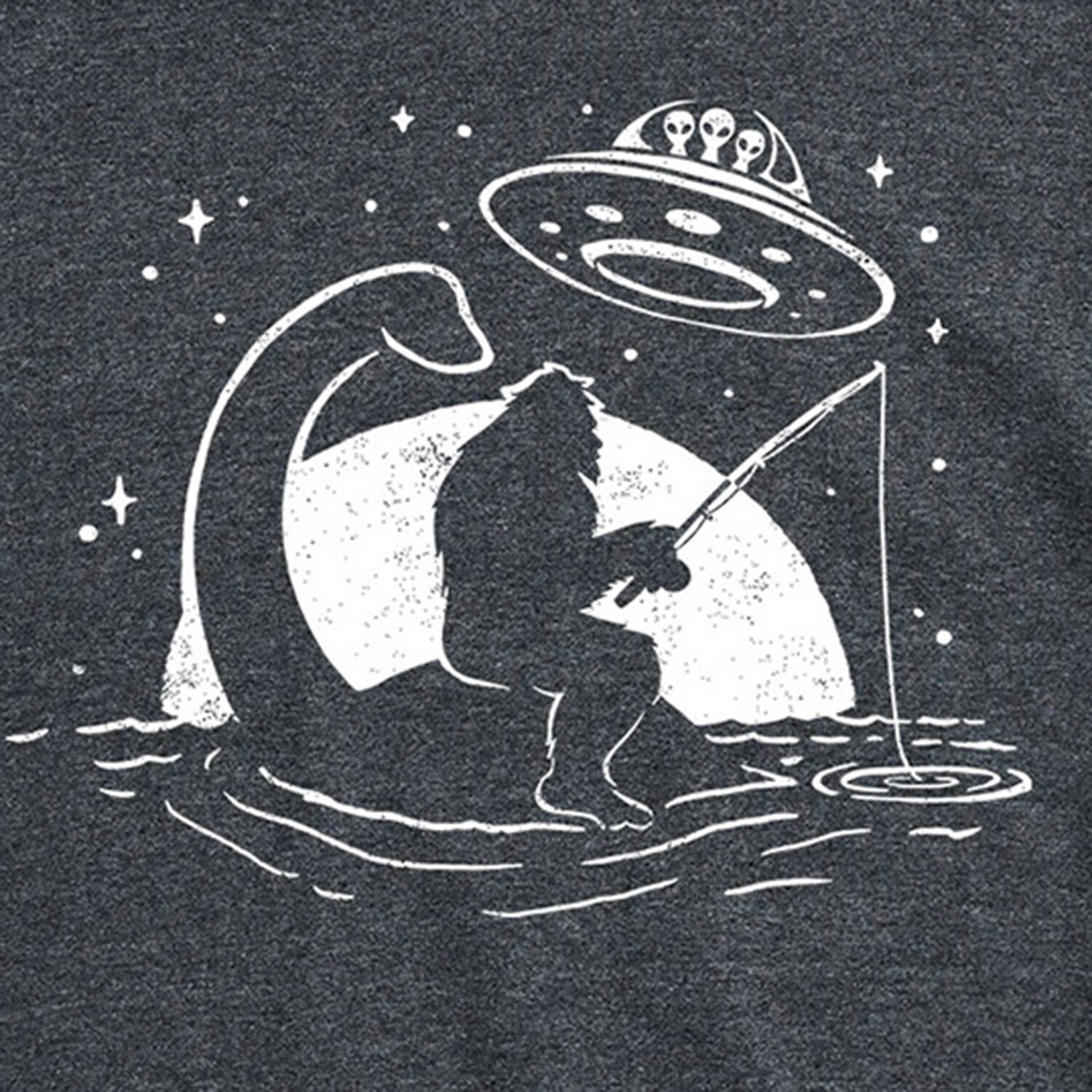 Sasquatch Nessy Ufo Mens Crew Neck Short Sleeve Regular Fit Big and Tall Graphic T-Shirt