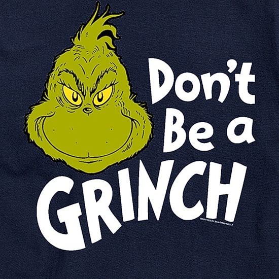 Chistmas Dont Be A Grinch Mens Crew Neck Short Sleeve Regular Fit Grinch Big and Tall Graphic T-Shirt