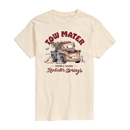 Tow Mater Towing Distressed Mens Crew Neck Short Sleeve Regular Fit Cars Big and Tall Graphic T-Shirt