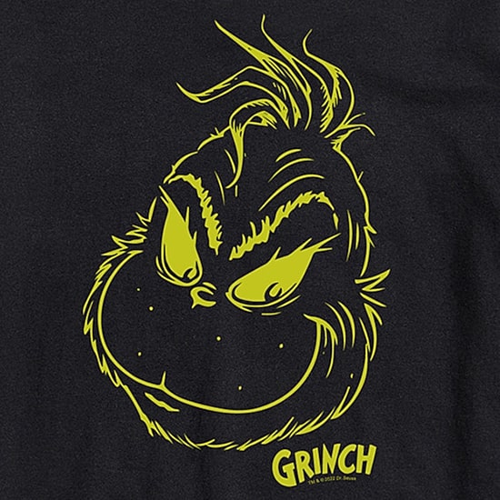 Face Mens Crew Neck Short Sleeve Regular Fit Grinch Big and Tall Graphic T-Shirt