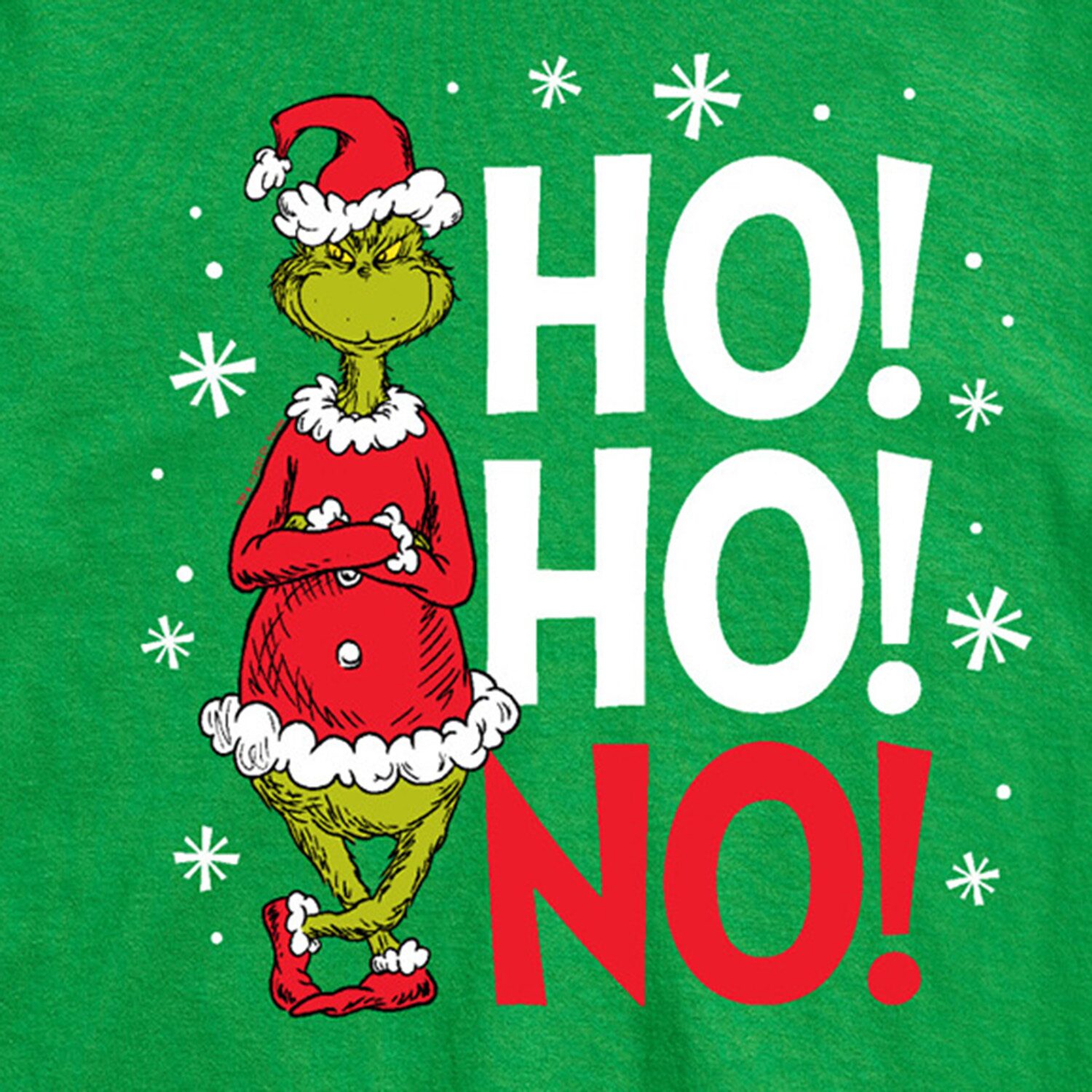 Ho No Santa Mens Crew Neck Short Sleeve Regular Fit Grinch Big and Tall Graphic T-Shirt