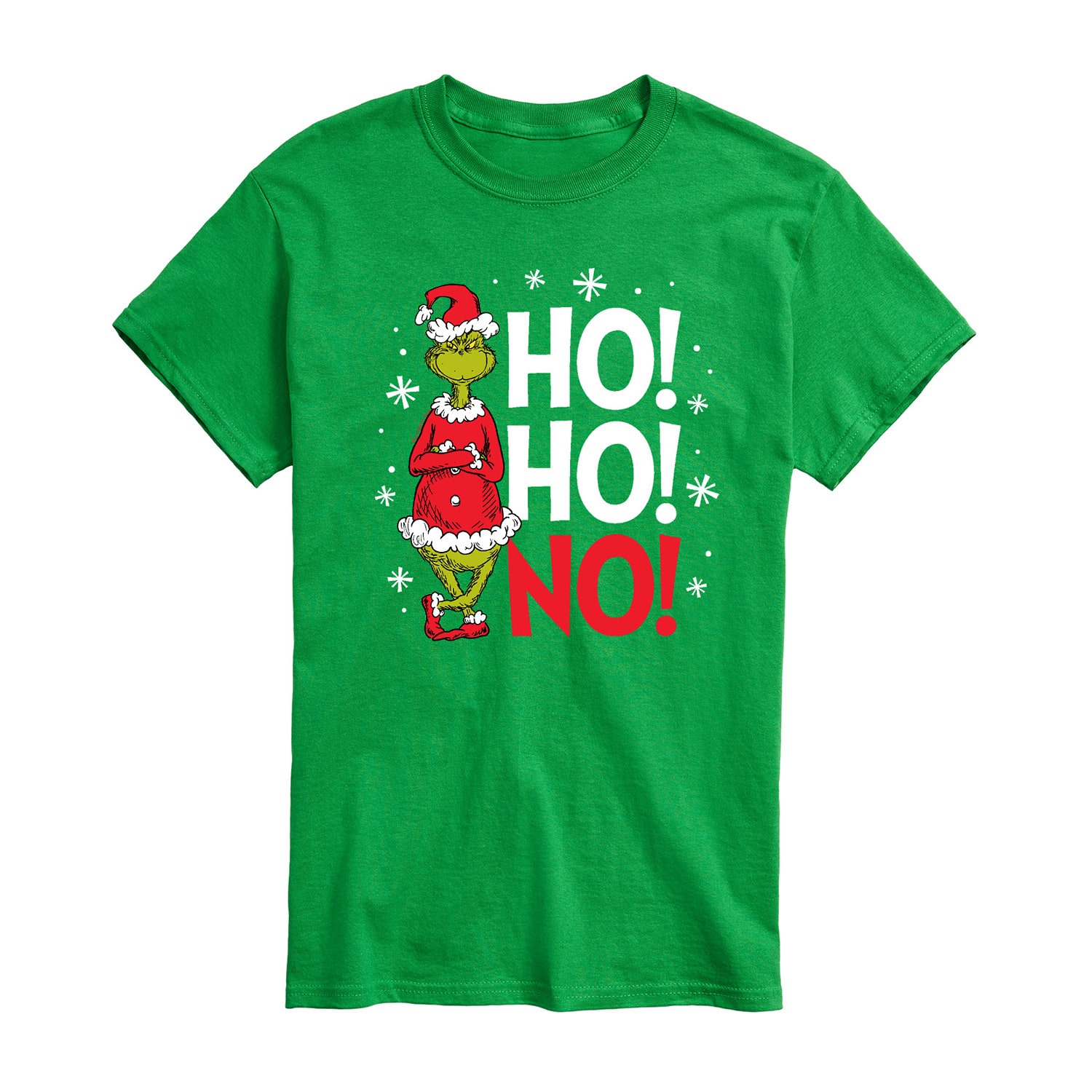 Ho No Santa Mens Crew Neck Short Sleeve Regular Fit Grinch Big and Tall Graphic T-Shirt