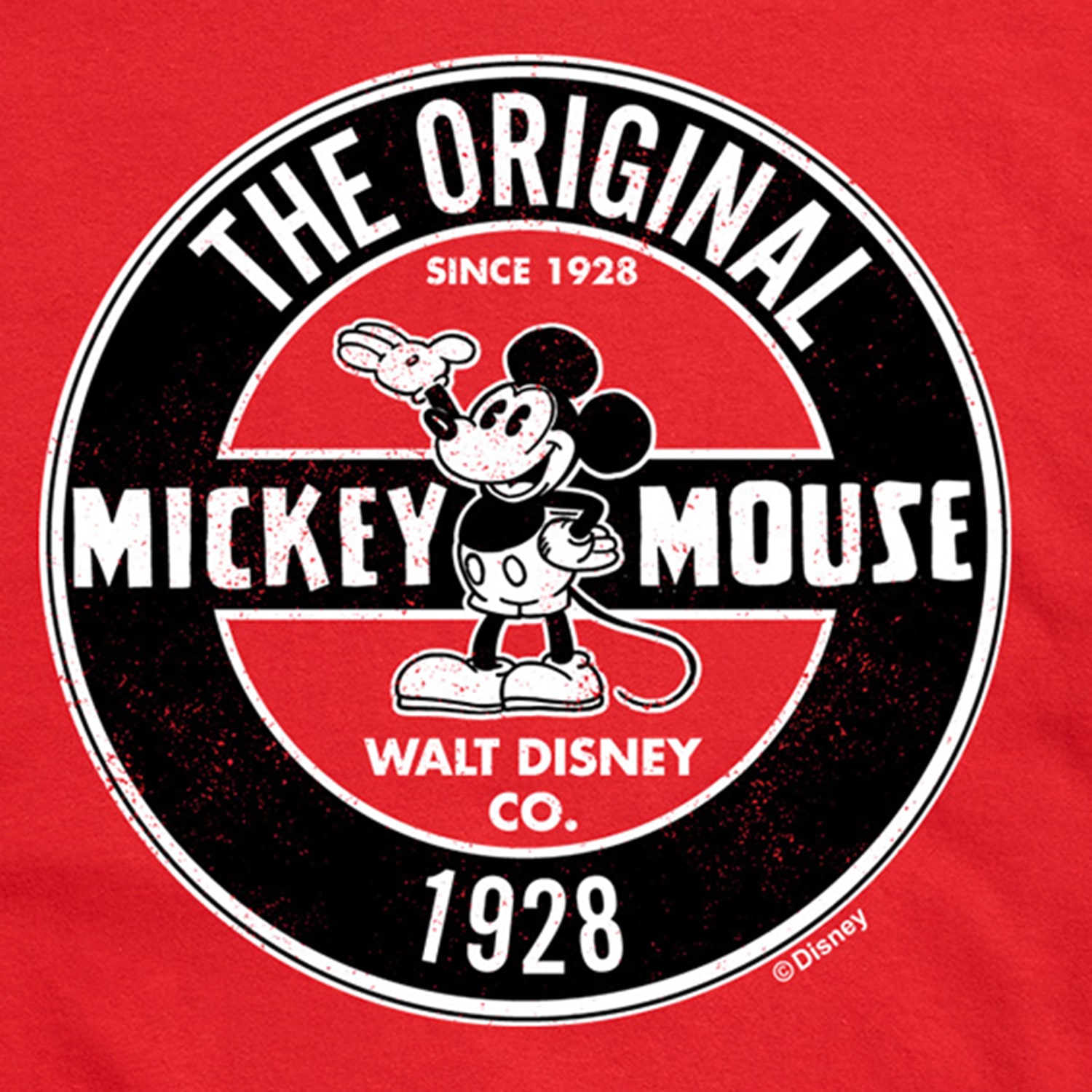Original 1928 Mens Crew Neck Short Sleeve Regular Fit Mickey Mouse Big and Tall Graphic T-Shirt