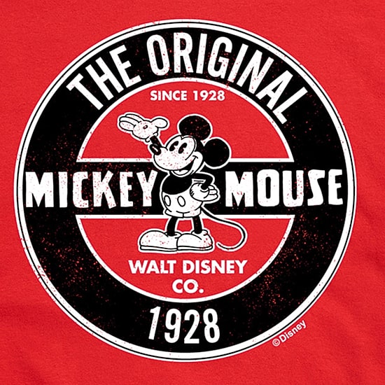 Original 1928 Mens Crew Neck Short Sleeve Regular Fit Mickey Mouse Big and Tall Graphic T-Shirt