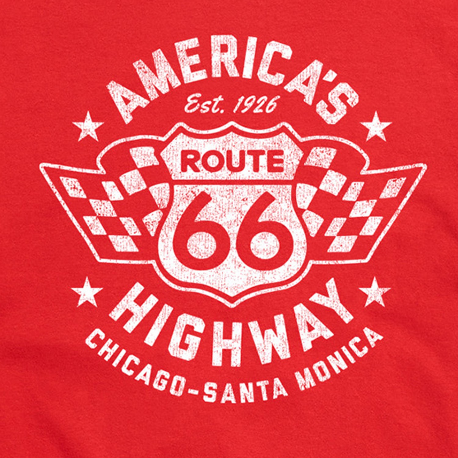 America'S Highway Distressed Mens Crew Neck Short Sleeve Regular Fit Big and Tall Graphic T-Shirt