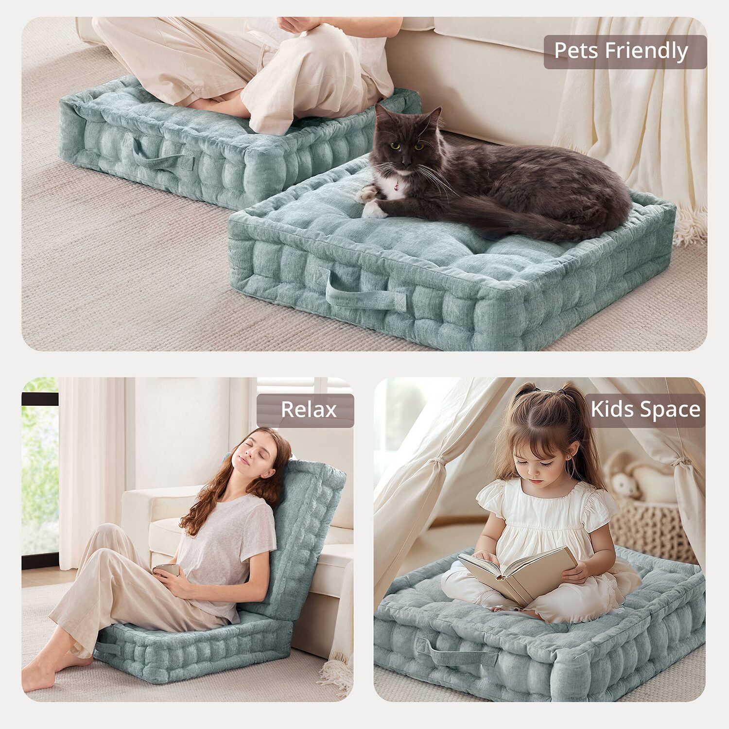 Intelligent Design Charvi Poly Chenille Square Floor Pillow