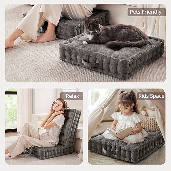 Intelligent Design Charvi Poly Chenille Square Floor Pillow