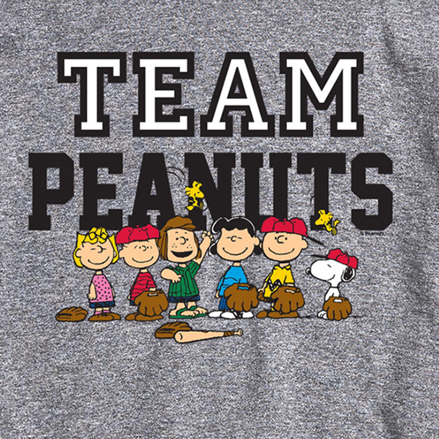 Team Baseball Mens Crew Neck Short Sleeve Regular Fit Peanuts Snoopy Big and Tall Graphic T-Shirt