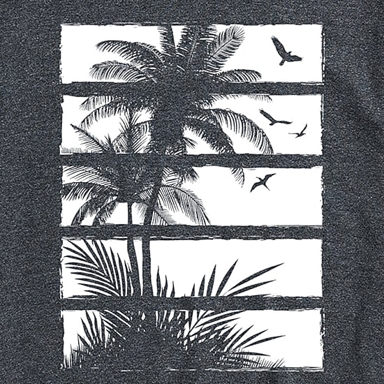 Palm Tree Silhouette Mens Crew Neck Short Sleeve Regular Fit Big and Tall Graphic T-Shirt