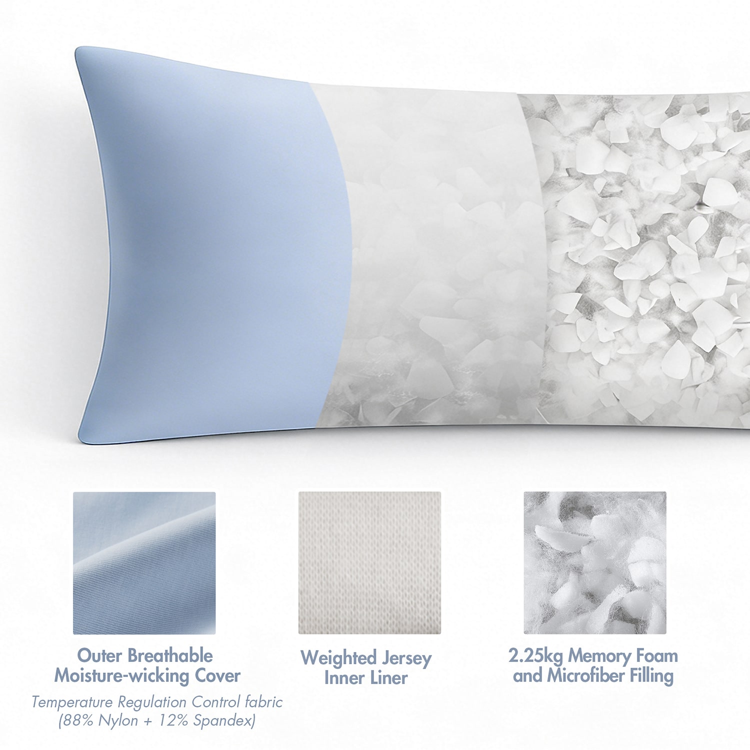 Madison Park Lumi Cooling Body Floor Pillow