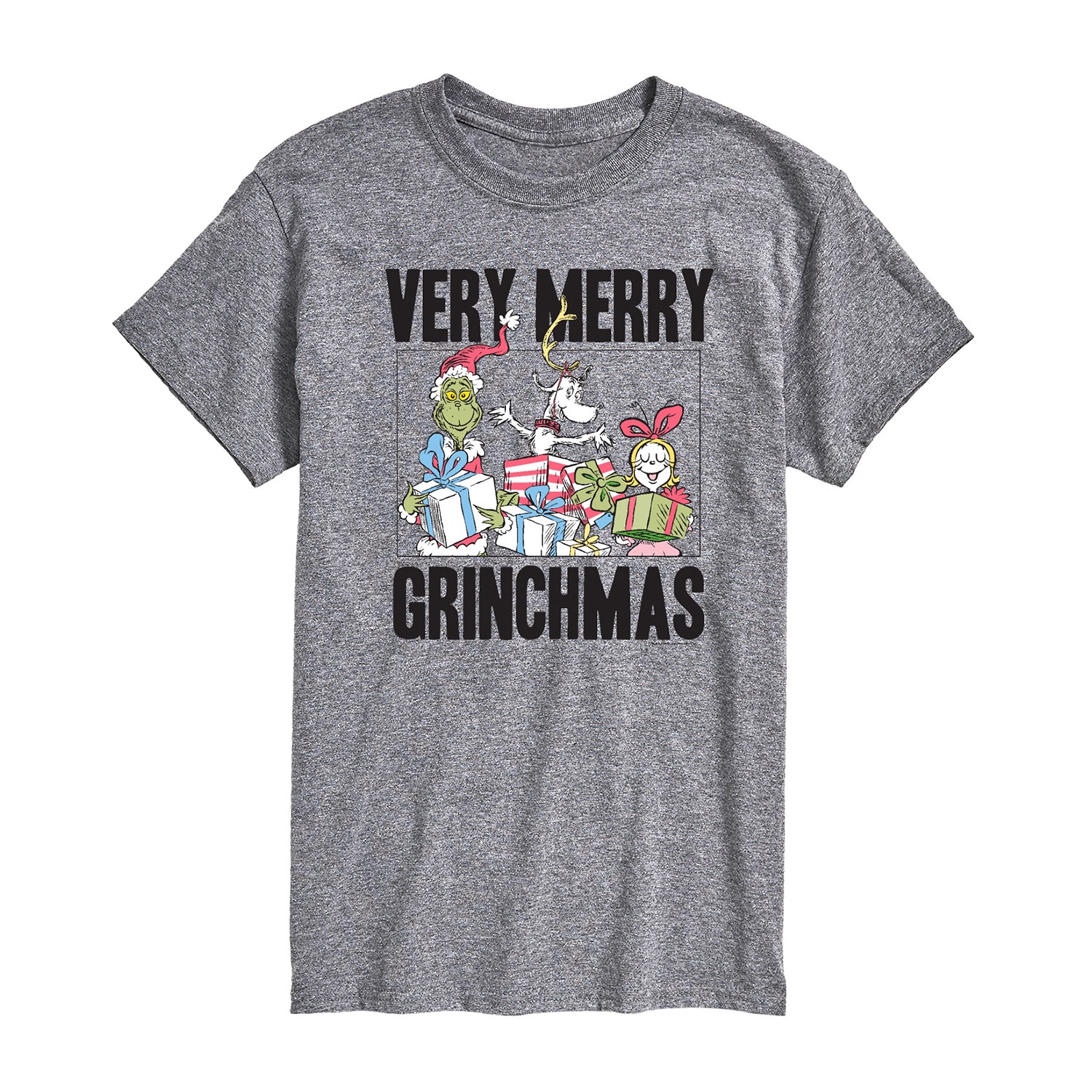 Very Merry Grinchmas Mens Crew Neck Short Sleeve Regular Fit Grinch Big and Tall Graphic T-Shirt