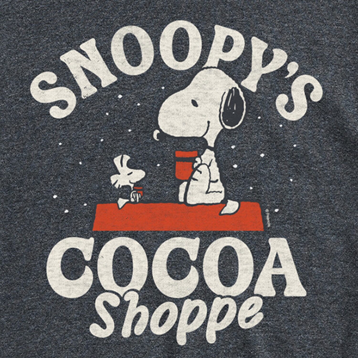 Cocoa Shoppe Christmas Mens Crew Neck Short Sleeve Regular Fit Peanuts Snoopy Big and Tall Graphic T-Shirt