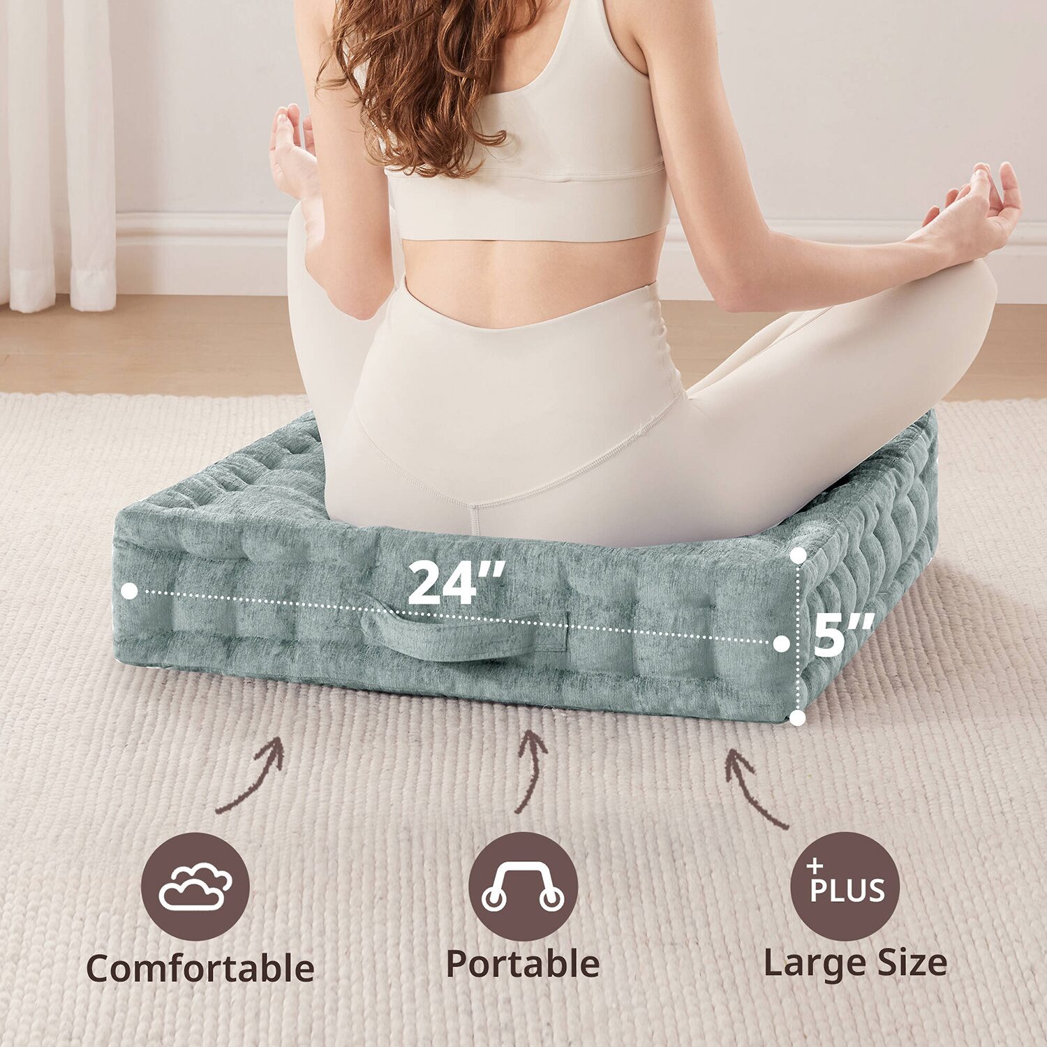 Intelligent Design Charvi Poly Chenille Square Floor Pillow