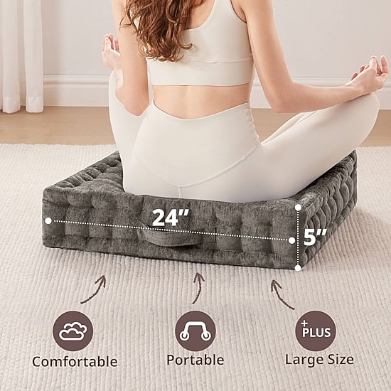 Intelligent Design Charvi Poly Chenille Square Floor Pillow