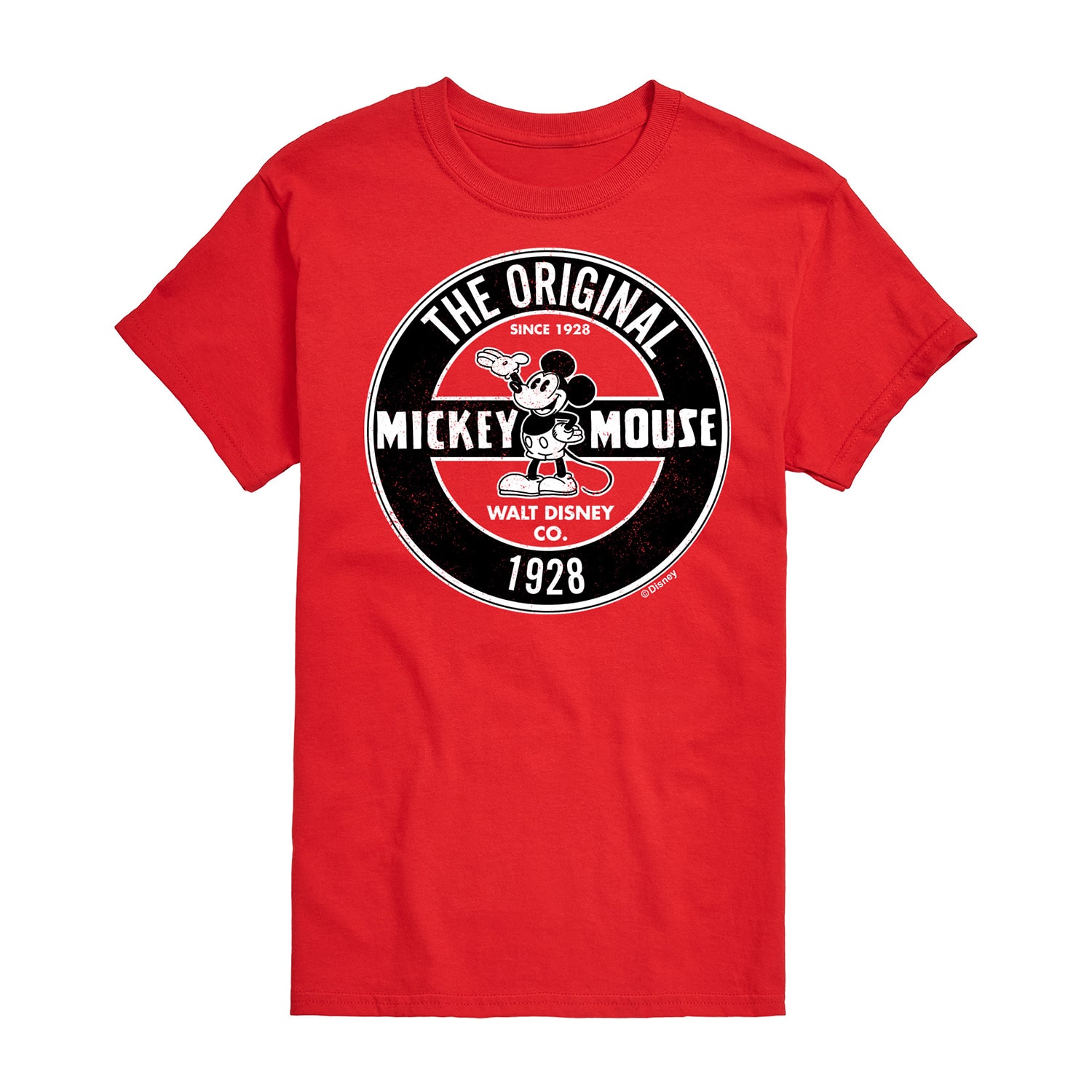 Original 1928 Mens Crew Neck Short Sleeve Regular Fit Mickey Mouse Big and Tall Graphic T-Shirt
