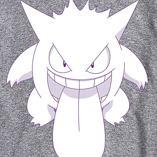 Gengar Ghost Mens Crew Neck Short Sleeve Regular Fit Pokemon Big and Tall Graphic T-Shirt