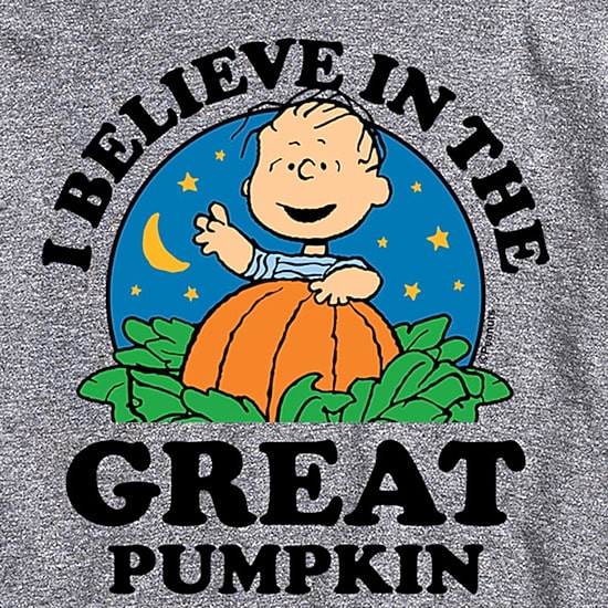 I Believe In The Great Pumpkin Mens Crew Neck Short Sleeve Regular Fit Peanuts Big and Tall Graphic T-Shirt