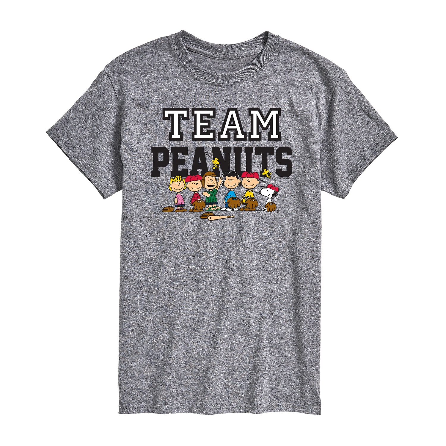 Team Baseball Mens Crew Neck Short Sleeve Regular Fit Peanuts Snoopy Big and Tall Graphic T-Shirt