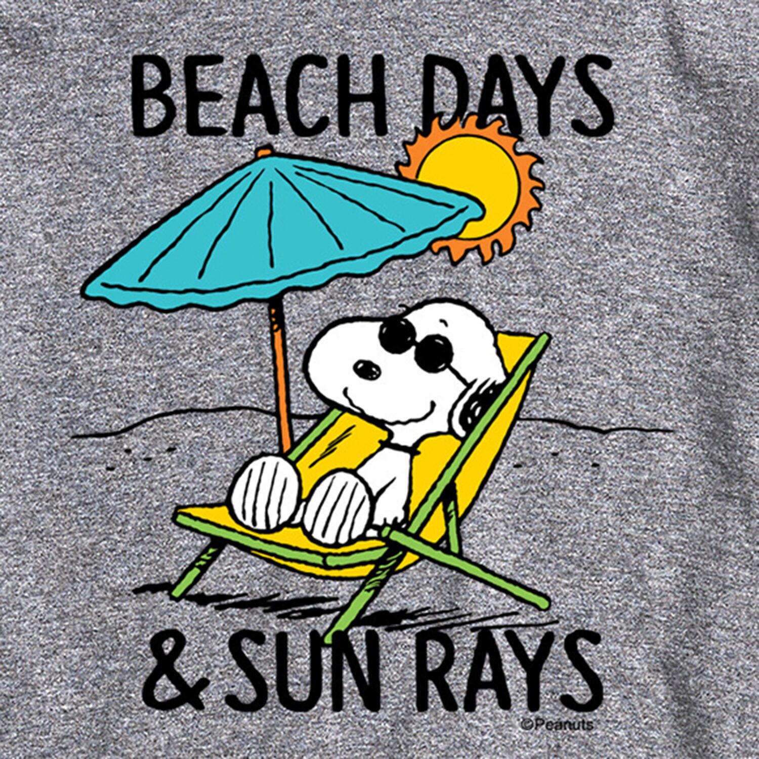 Beach Days Sun Rays Mens Crew Neck Short Sleeve Regular Fit Peanuts Snoopy Big and Tall Graphic T-Shirt