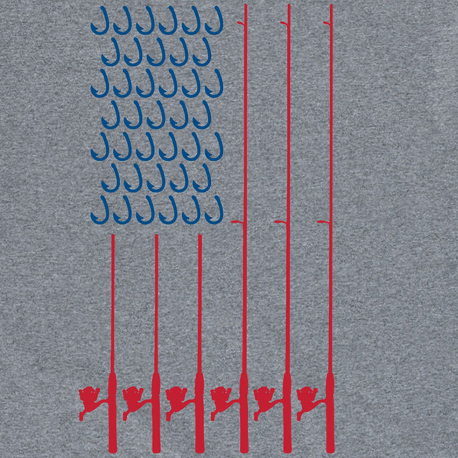 Fishing Pole Mens Crew Neck Short Sleeve Flag Regular Fit Big and Tall Graphic T-Shirt
