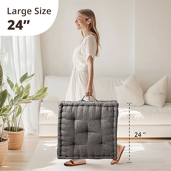 Intelligent Design Charvi Poly Chenille Square Floor Pillow