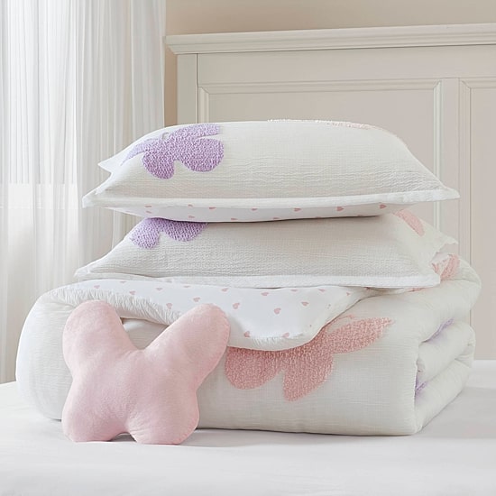 Intelligent Design Sunny Butterfly Tufted Comforter Set with Throw Pillow