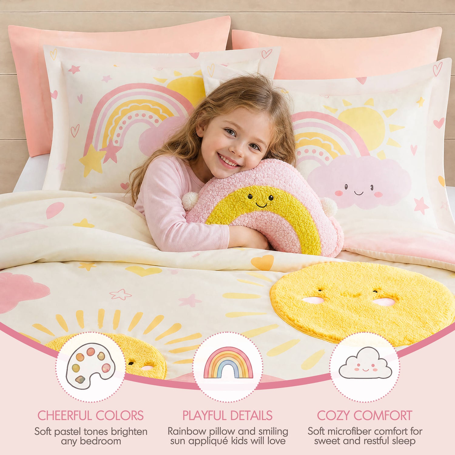 Intelligent Design Sunny Rainbow 6-pc. Easy Care Embroidered Comforter Set