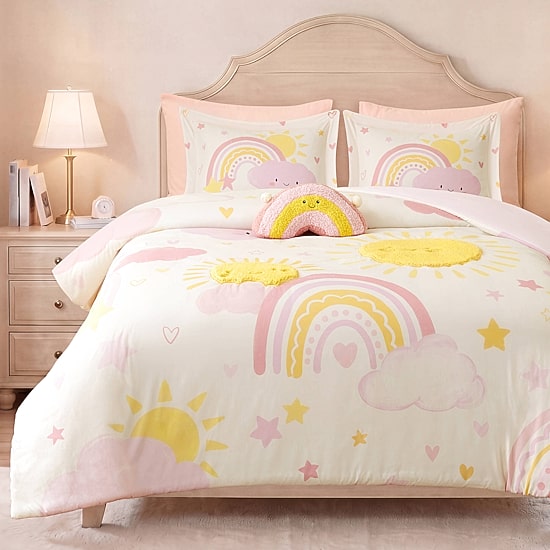 Intelligent Design Sunny Rainbow Embroidered 6-pc. Comforter Set with Throw Pillow