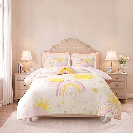 Intelligent Design Sunny Rainbow Embroidered 6-pc. Comforter Set with Throw Pillow