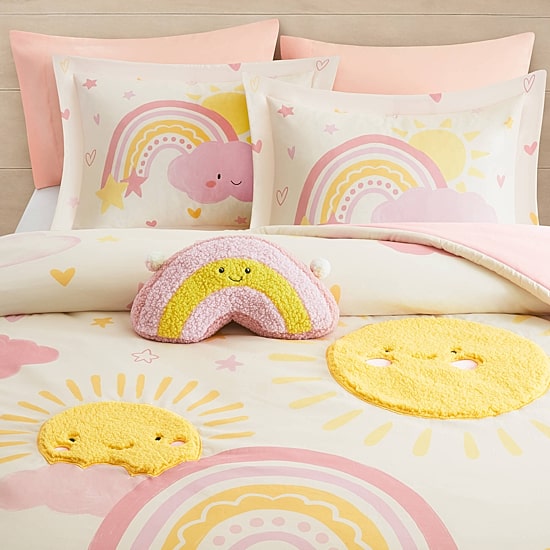 Intelligent Design Sunny Rainbow Embroidered 6-pc. Comforter Set with Throw Pillow