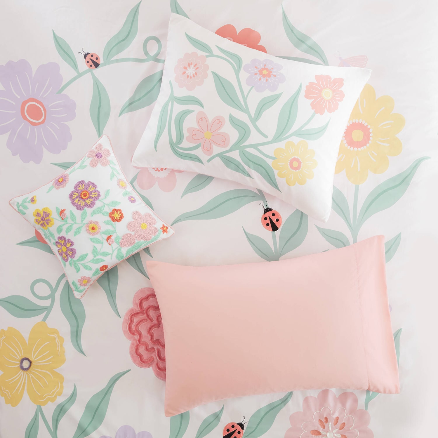 Intelligent Design Maisie Floral Embroidered 6-pc. Comforter Set with Throw Pillow