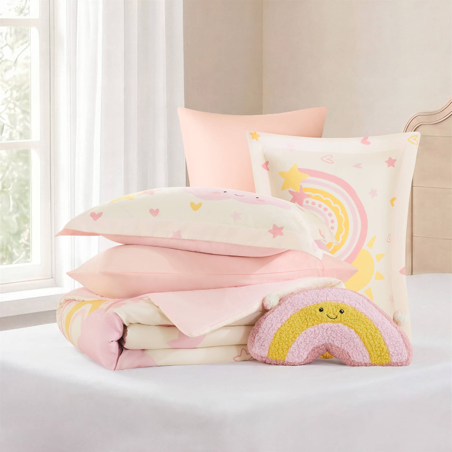 Intelligent Design Sunny Rainbow 6-pc. Easy Care Embroidered Comforter Set