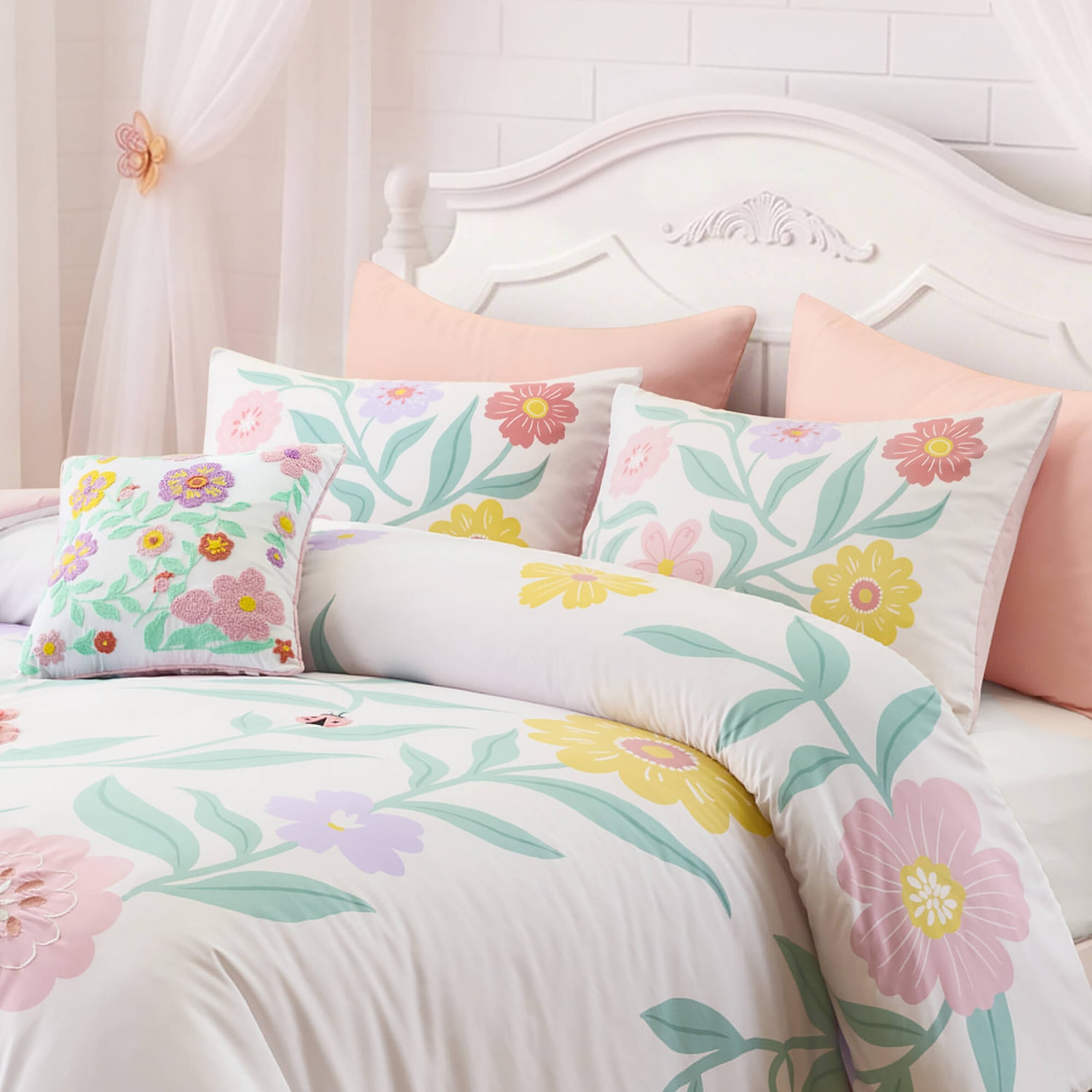 Intelligent Design Maisie Floral Embroidered 6-pc. Comforter Set with Throw Pillow