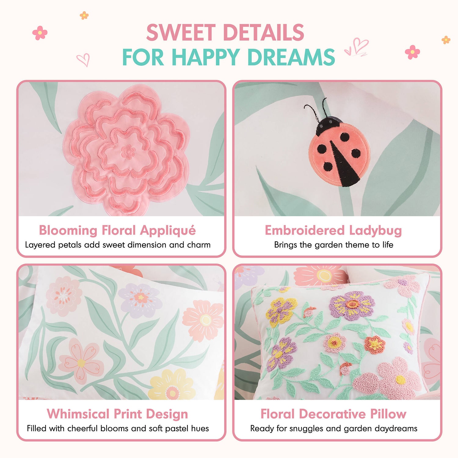 Intelligent Design Maisie Floral Embroidered 6-pc. Comforter Set with Throw Pillow