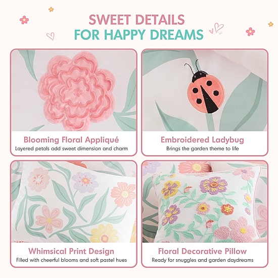 Intelligent Design Maisie Floral Embroidered 6-pc. Comforter Set with Throw Pillow