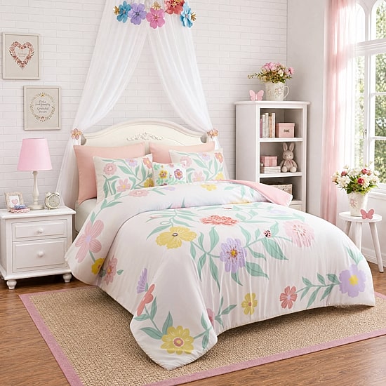 Intelligent Design Maisie Floral Embroidered 6-pc. Comforter Set with Throw Pillow