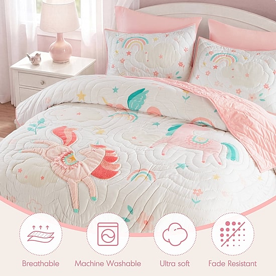 Intelligent Design Kayla Unicorn Quilt Set