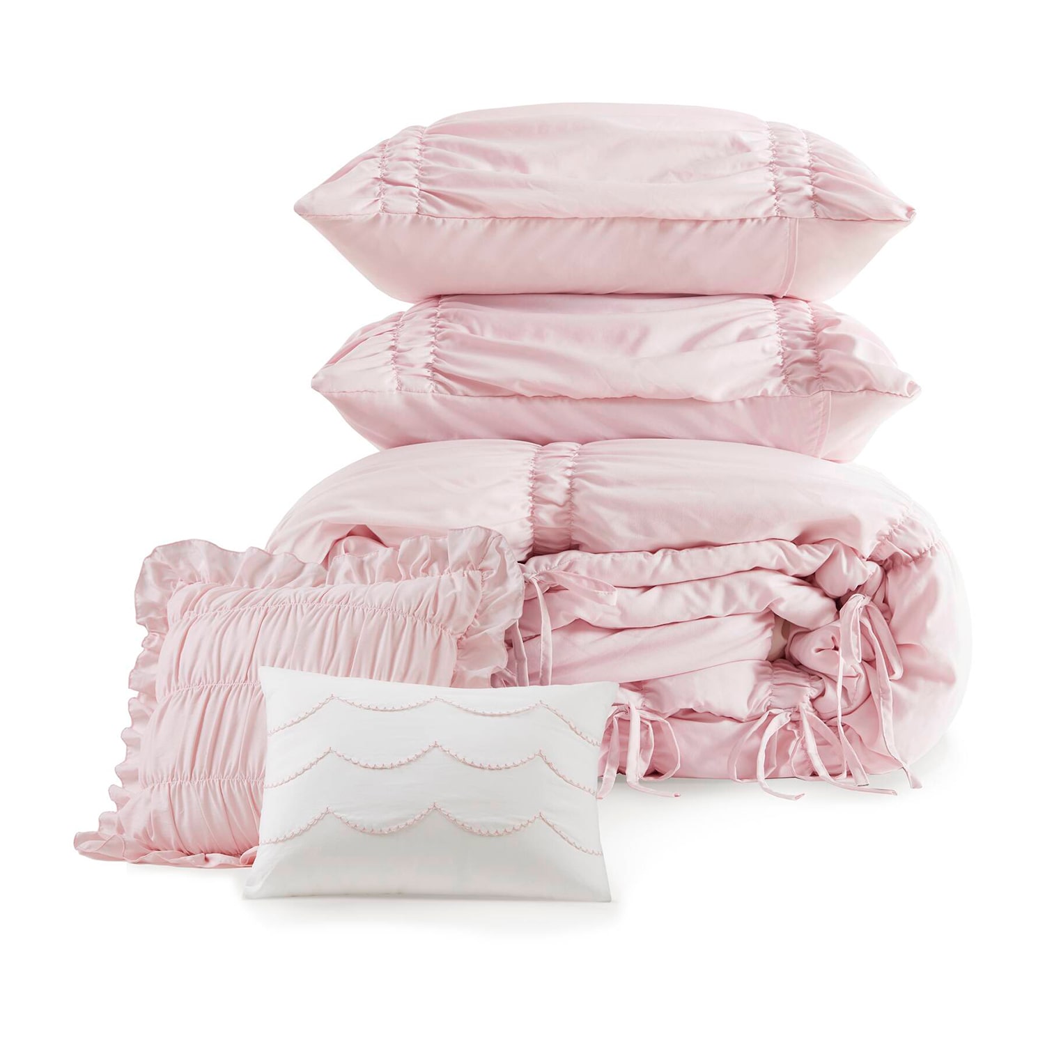 Intelligent Design Amelie Ruched Bow Tie Easy Care Comforter Set