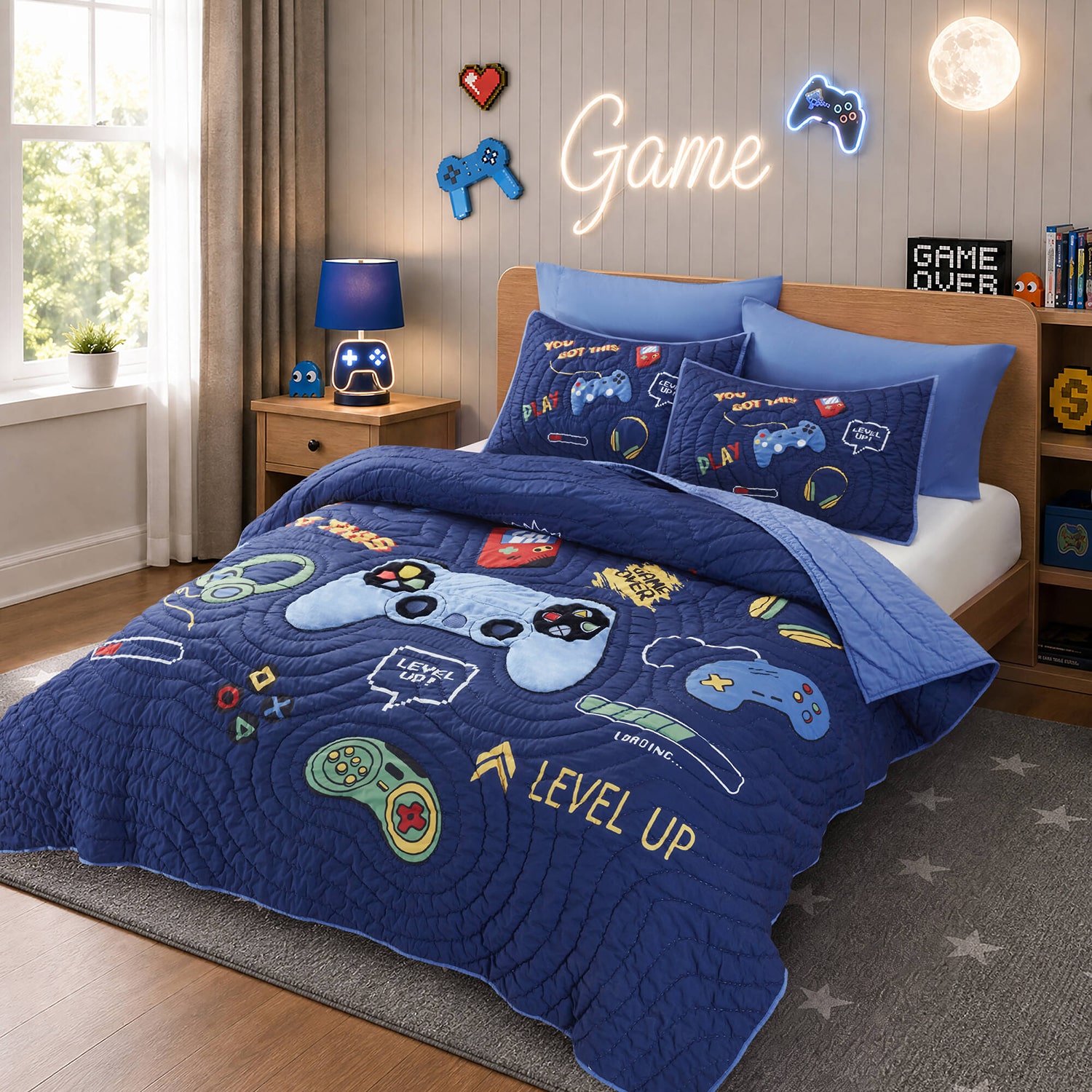 Intelligent Design Felix Gaming Quilt Set 5-pc. Easy Care Quilt Set