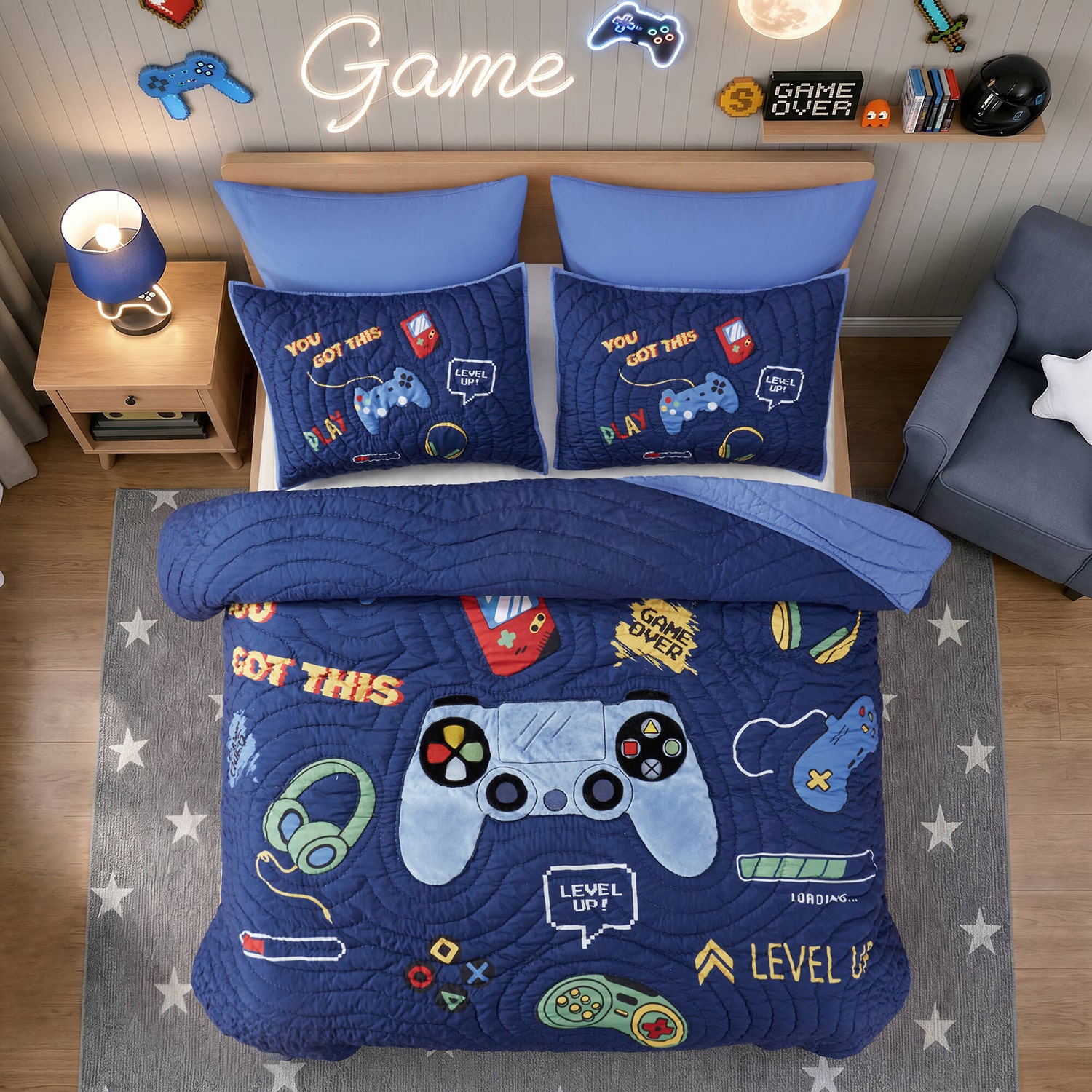 Intelligent Design Felix Gaming Quilt Set 5-pc. Easy Care Quilt Set