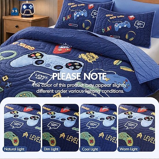 Intelligent Design Felix Gaming Embroidered Hand Quilting Quilt Set