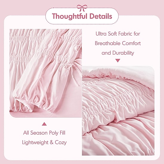Intelligent Design Amelie Ruched Bow Tie Easy Care Comforter Set