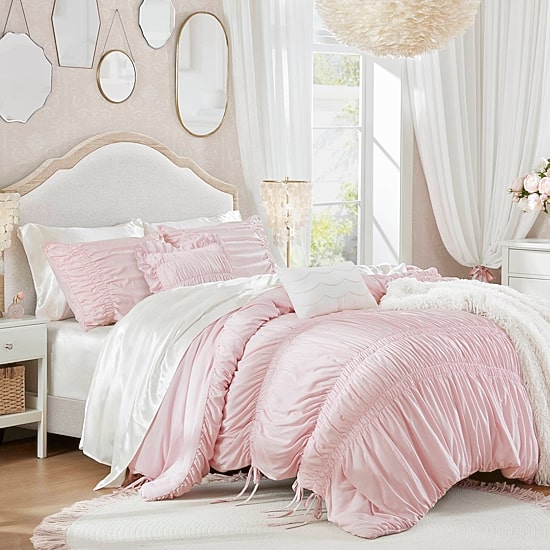 Intelligent Design Amelie Ruched Bow Tie Easy Care Comforter Set