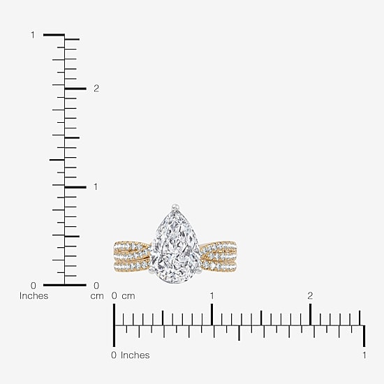 (F-G/ Vs2-Si1) Womens 3 1/2 CT. T.W Lab Grown White Diamond 10K Gold Pear Side Stone Bridal Set