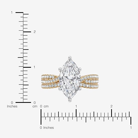 (F-G/ Vs2-Si1) Womens 3 1/2 CT. T.W Lab Grown White Diamond 10K Gold Marquise Side Stone Bridal Set