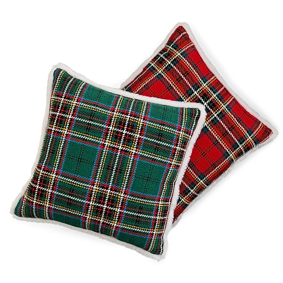 North Pole Trading Co. Boucle Chenille Plaid Square Throw Pillow