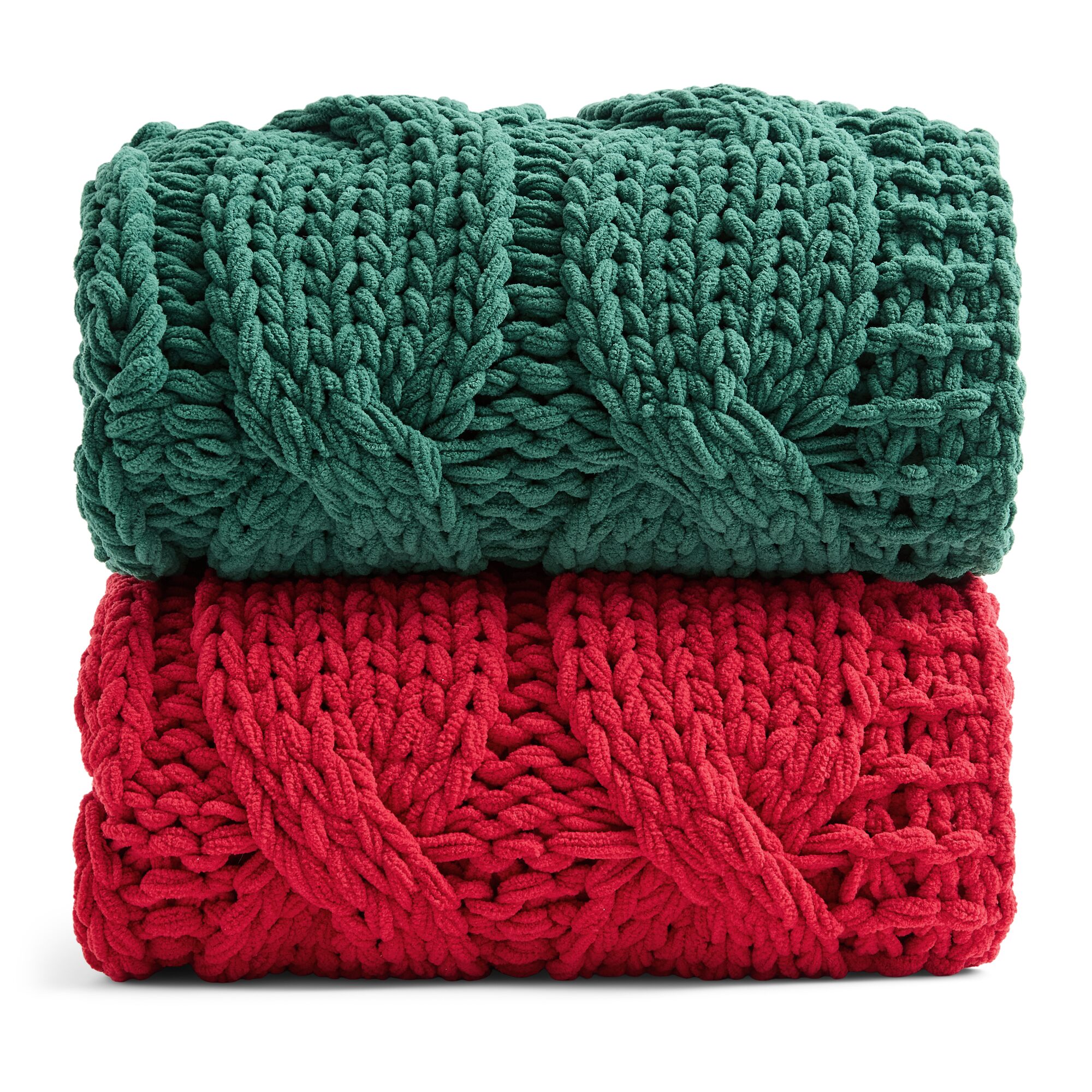 North Pole Trading Co. Chunky Cable Knit Chenille Throw